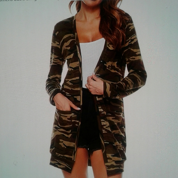 Lightweight open front camo cardigan - Picture 5 of 15